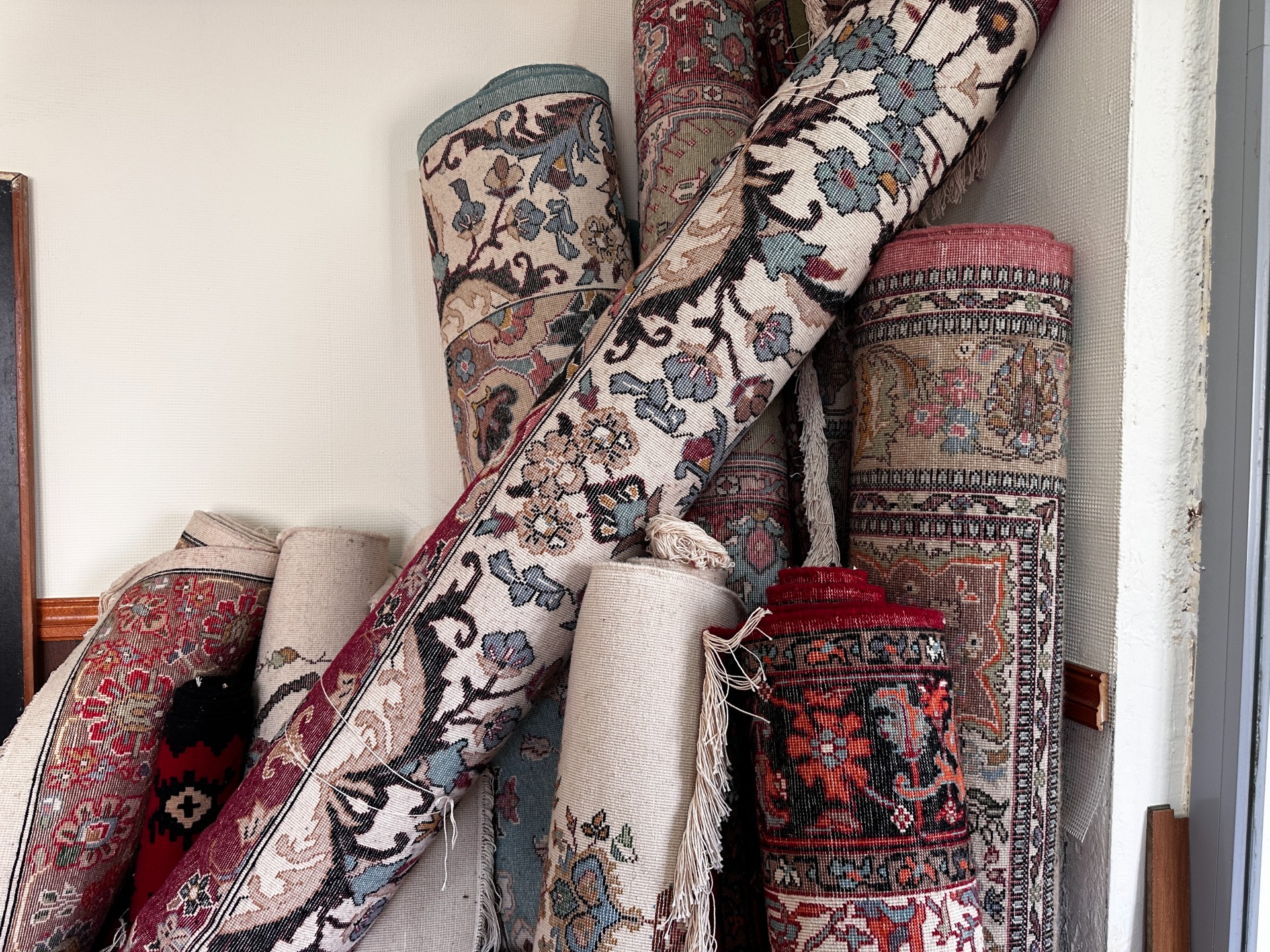 Handwoven cerga textile on the loom